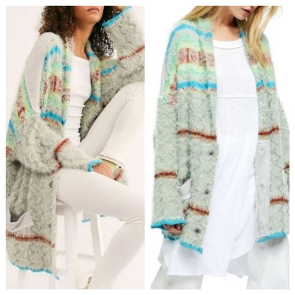 Free People Oversized Cozy Fair Weather Cardigan - Picture 2 of 16